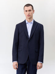 Veste regular bleu marine — vue portée de face