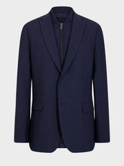 Veste regular bleu marine — pièce isolée, vue de face
