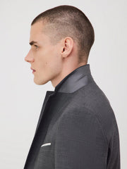 Veste de costume grise — vue de dos. Soniel Paris.