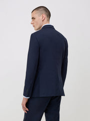 Veste de costume bleu marine, vue portée de dos