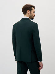 Veste de costume vert bouteille, vue portée de dos