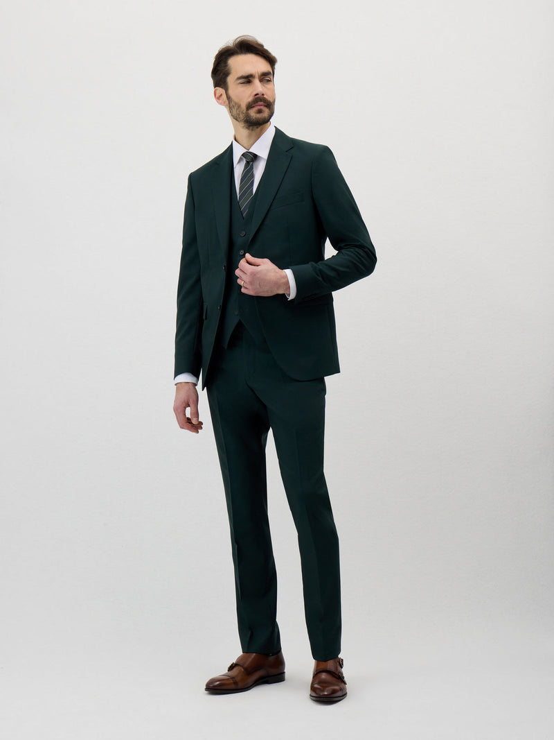 Veste de costume vert bouteille, vue portée en pied