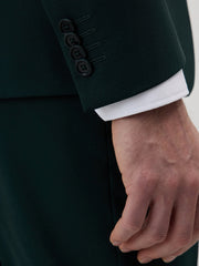 Veste de costume vert bouteille, détail de la manche