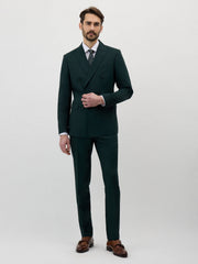 Veste croisée vert bouteille — vue portée en pied