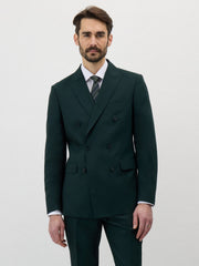 Veste croisée vert bouteille — vue portée de face