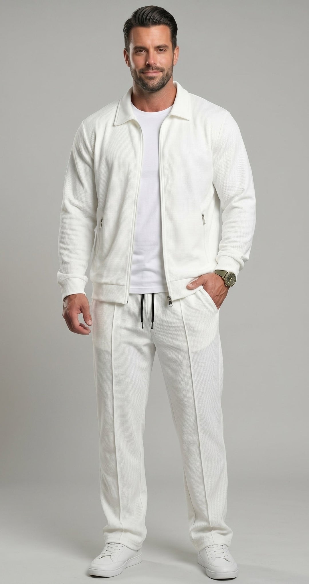 Veste zippée à ligne épurée — détail
