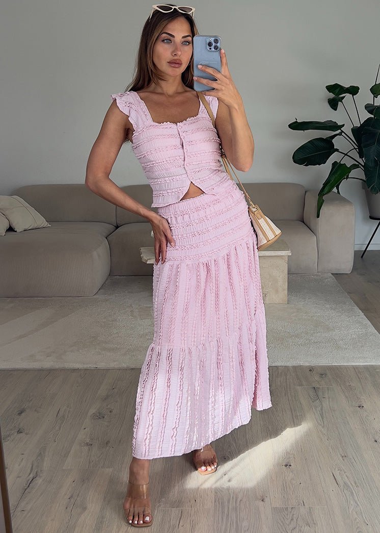 Ensemble smocké rose